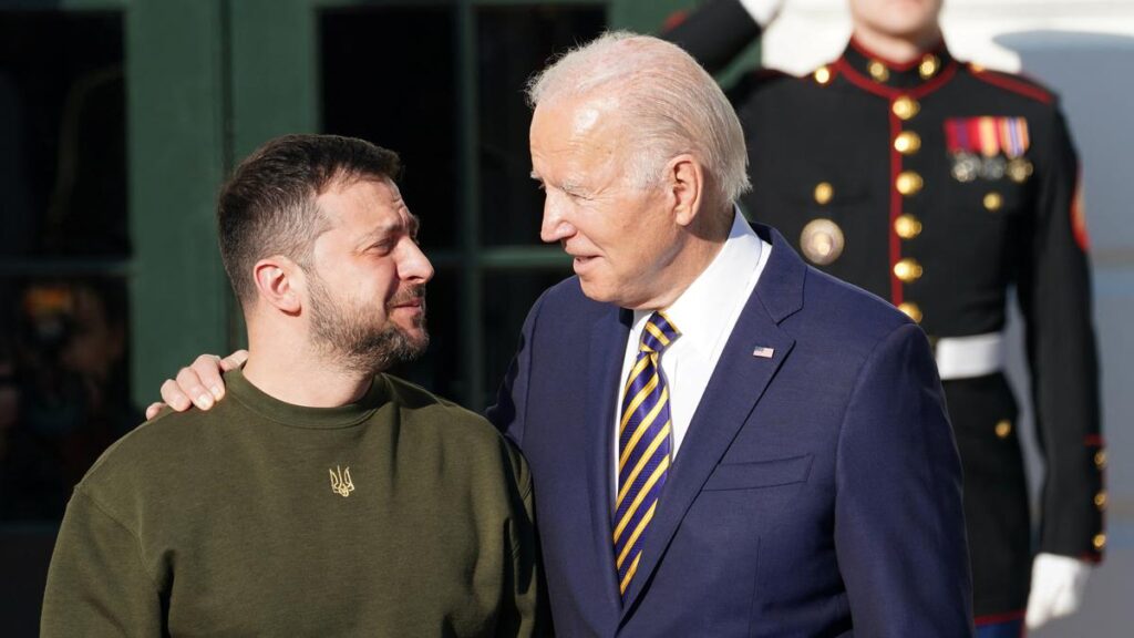 President Volodymr Zelensky of Ukraine and President Joe Biden of The United States of America